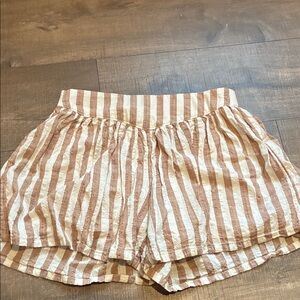 Old Navy High Waist Striped Brown Shorts